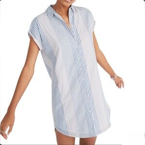MADEWELL‎ Central Shirtdress in Rawley Stripe Medium Casual Lightweight Coastal